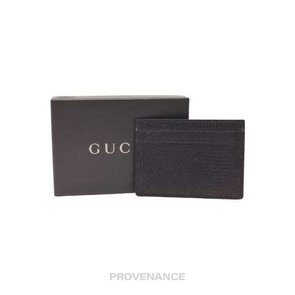 🔴 Gucci Card Holder Wallet - Black Snakeskin - Picture 1 of 6